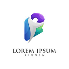 awesome triangle person gradient logo