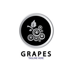 Grapes Vector Logo Icon isolated. Organic Wine branding template. Nature Grapes Logotype