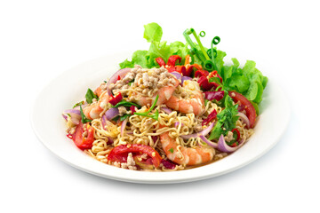 Spicy Salad Instant Noodles  with Shrimps