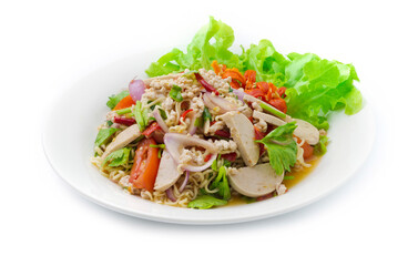 Spicy Salad Instant Noodles  with Vietnamese Pork