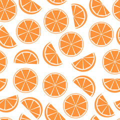 This is a seamless pattern texture of orange fruits on white background. Cute wrapping paper.