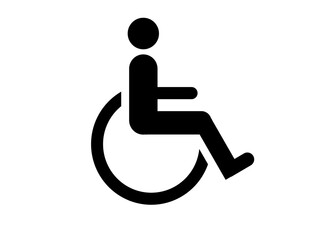 Behindert Icon Rollstuhl isoliert Vorlage 
