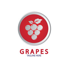 Grapes Vector Logo Icon isolated. Organic Wine branding template. Nature Grapes Logotype