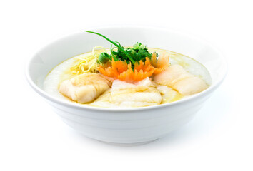 Congee Fish Asian Seabass ,Rice Porridge served