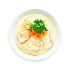 Congee Fish Asian Seabass ,Rice Porridge served