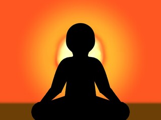 silhouette of a man meditating