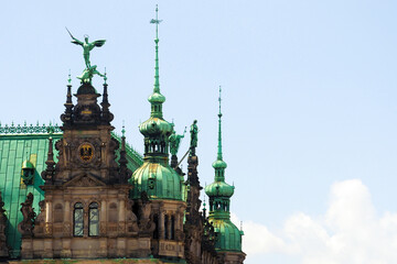 Fototapeta na wymiar Building of the Hamburg City Hall, the seat of the government of Hamburg, Rathausmarkt, Hamburg, Germany