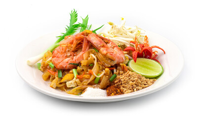Thai Fried Noodles with Shrimps Pad Thai Style