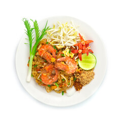 Thai Fried Noodles with Shrimps Pad Thai Style