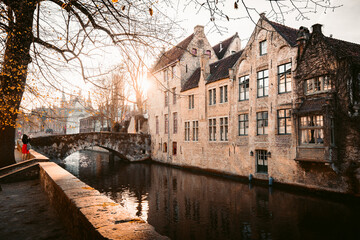 Obraz premium Historic city center of Brugge, Flanders, Belgium