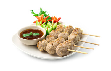 Beef Ball Grilled in bamboo sticks