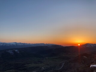 sunset in the mountains