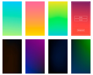 Soft gradient screen backgrounds. Modern mobile vector design.