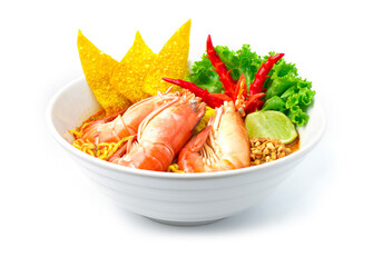 Egg Noodles with Shrimps in Spicy Soup (Tom Yum Goong)