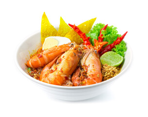Vermicelli Rice Noodles with Shrimps in Spicy Soup
