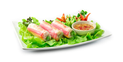 Shrimps spring roll (Goi Cuon) made from traditional rice