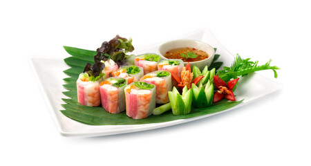 Shrimps spring roll cutting bite (Goi Cuon)