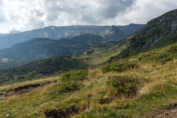 Fototapeta na wymiar Landscape of Rila Mountan near The Seven Rila Lakes, Bulgaria