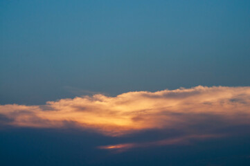 Naklejka na ściany i meble Blue sky and evening cloud background material