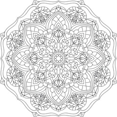 Coloring for adult anti-stress / mandala / indium. circular pattern / ethnic patterns / Boho/ Zentangl Tattoo style t-shirt, card /