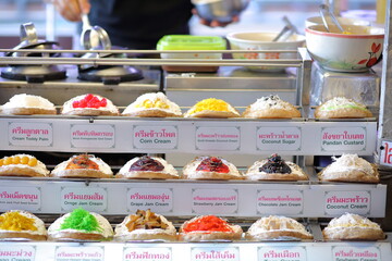 Thai pancake with coconut and fillings