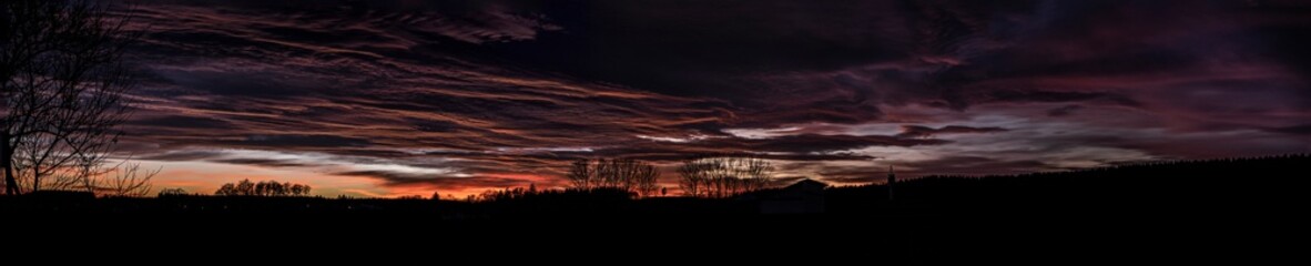 Sonnenuntergang auf der Schwäbischen Alb