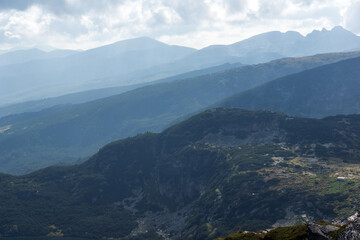 Landscape of Rila Mountan near The Seven Rila Lakes, Bulgaria