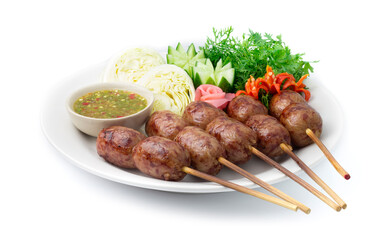 Grilled Skinless Rice Saucesage with Bamboo stick