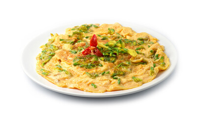 Omelette  Fried Eggs with Sesbania Flower Pancake