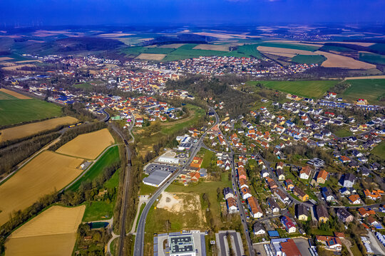 Stadt Arnstein in Bayern aus der Luft
