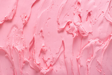 Texture surface of ice cream. Background of strawberry ice cream close-up.