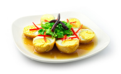 Fried Boiled Eggs in Sweet Tamarind Sauce