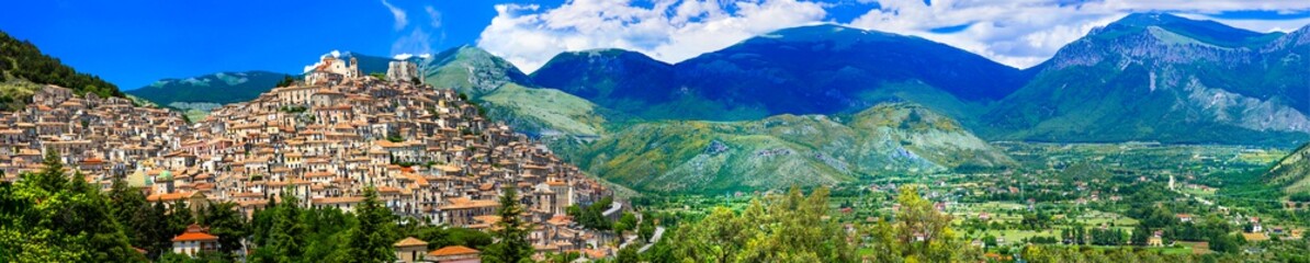 Fototapeta na wymiar Italy travel. One of the most beautiful medieval villages (borgo) of Calabria - Morano Calabro
