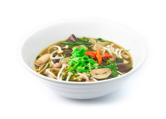 Spicy Mushrooms Soup with local vegetables