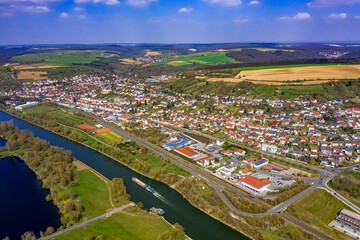Stadt Schonungen in Bayern aus der Luft