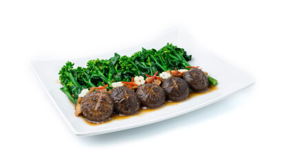 Stir Fried Chinese kale in Oyster sauce with Shitake Mushrooms