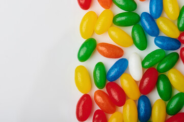 Oval colorful candy with copy space