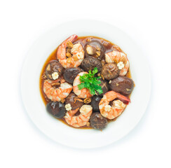 Stir Fried Shitake Mushrooms with Shrimp in Oyster sauce