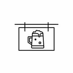 Outline beer billboard icon.Beer billboard vector illustration. Symbol for web and mobile