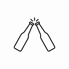 Outline beer bottle toast icon.Beer bottle toast vector illustration. Symbol for web and mobile