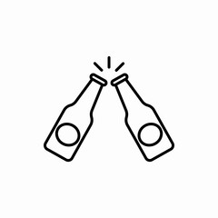Outline beer bottle toast icon.Beer bottle toast vector illustration. Symbol for web and mobile