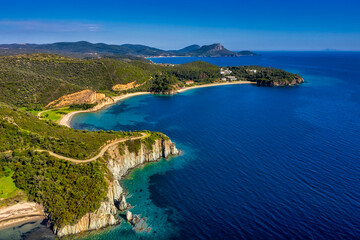 Aerial view of the Sithonia peninsula, in the Chalkidiki , Greece