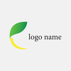 letter c illustration leaves creative logo colorful design vector
