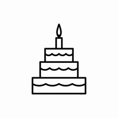 Outline birthday cake icon.Birthday cake vector illustration. Symbol for web and mobile