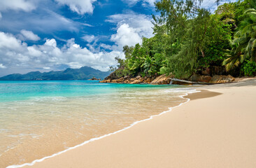 Beautiful Anse Soleil beach at Seychelles