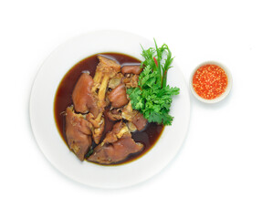 Stewed Pork Leg in Sweet Brown Soup Asian Food