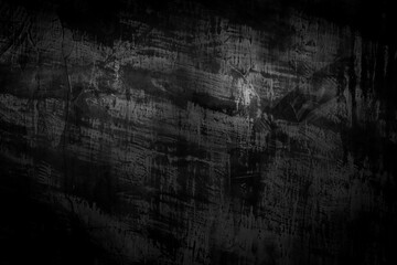 Empty black wall interior for design, Old loft style raw concrete wall. Dirty dark raw cement wall texture and background.