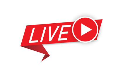 Live streaming logo banner - vector design.button icon live streaming design . background for blog, player, broadcast, website, online radio, media labels, logo. Live stream banner