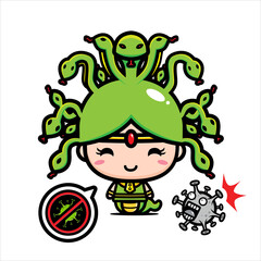 vector design of a medusa against a virus