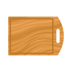 Wooden cutting board on white background, vector